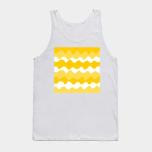 yellow and white horizontal waves pattern Tank Top